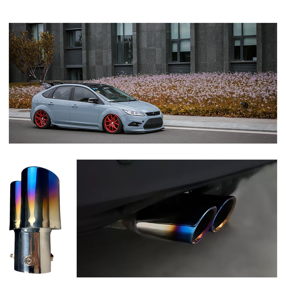 Stainless Steel Car Exhaust Tip Round 4-7CM Muffler Tail Pipe 1To2