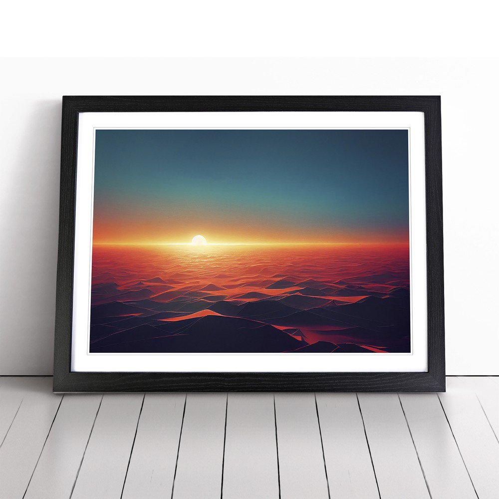 Artistic Ocean Sunset Wall Art Print Framed Canvas Picture Poster Decor