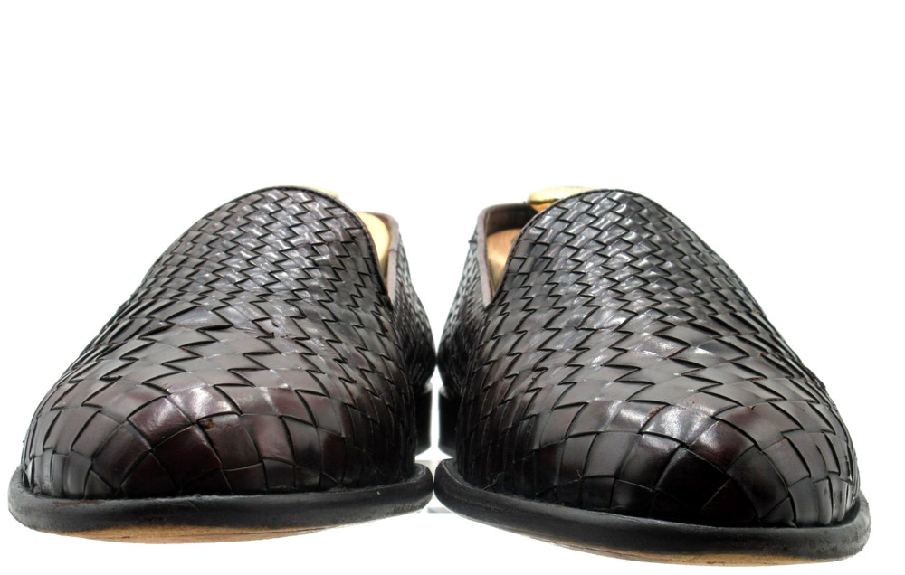 Men's Cole Haan Bragano Dark Brown Fully Woven Italian Loafers Size 13 M