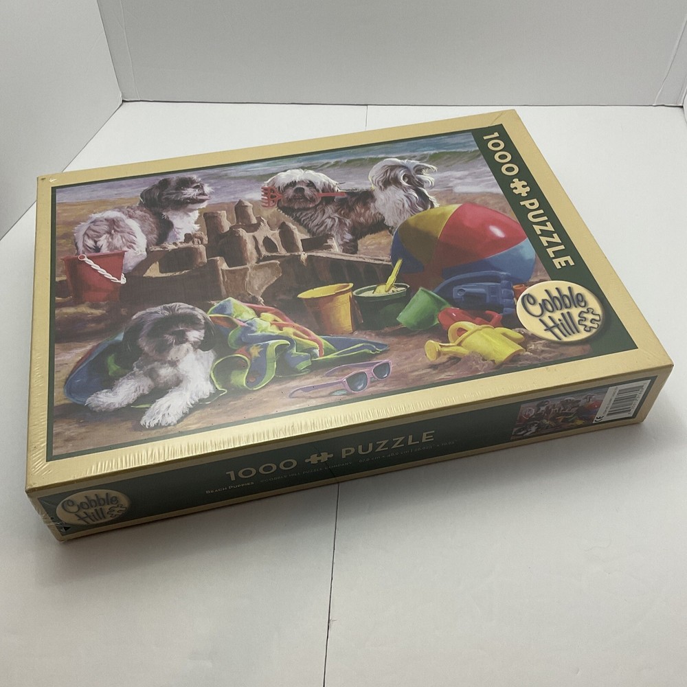 Cobble Hill Puppies At The Beach 1000 Piece Puzzle New