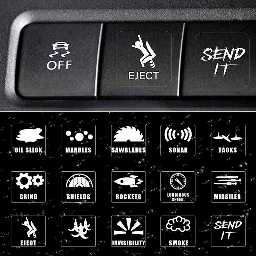 15X Funny Dashboard On Off Switch Decals for Car Interior Accessories