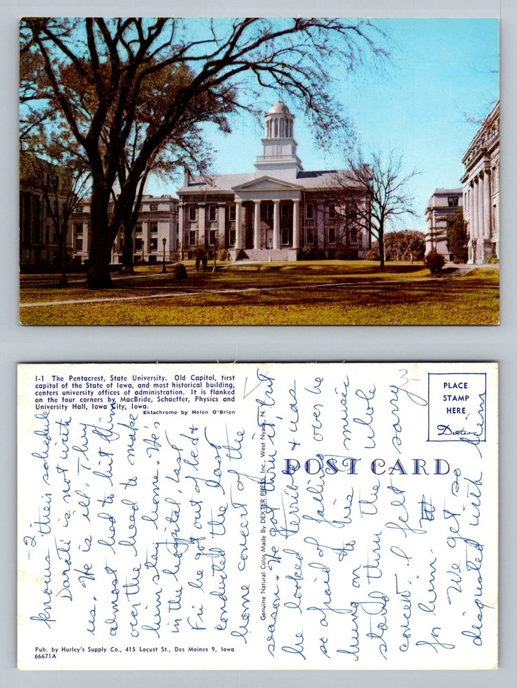 Iowa City, IA-Iowa, Old Capitol Administration Building State Vintage Postcard