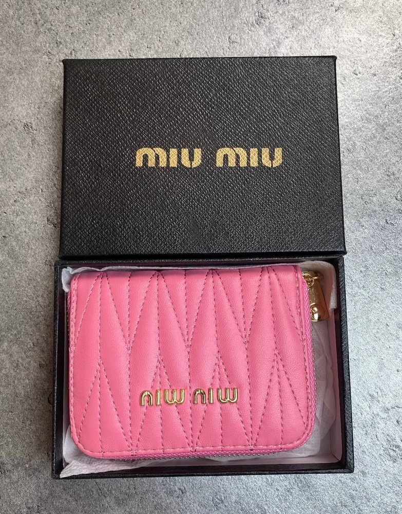 Miu Miu Padded Logo Wallet. NEW