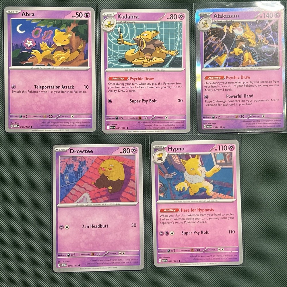Kanto Psychic Evolution – Abra Kadabra Alakazam Drowzee Hypno Bundle - Pokemon-image