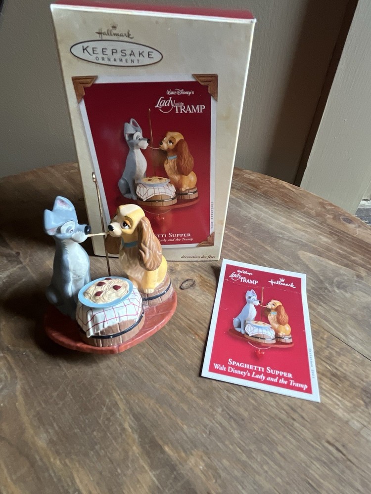 Hallmark 2003 Disney Lady and The Tramp Spaghetti Supper Keepsake Ornament