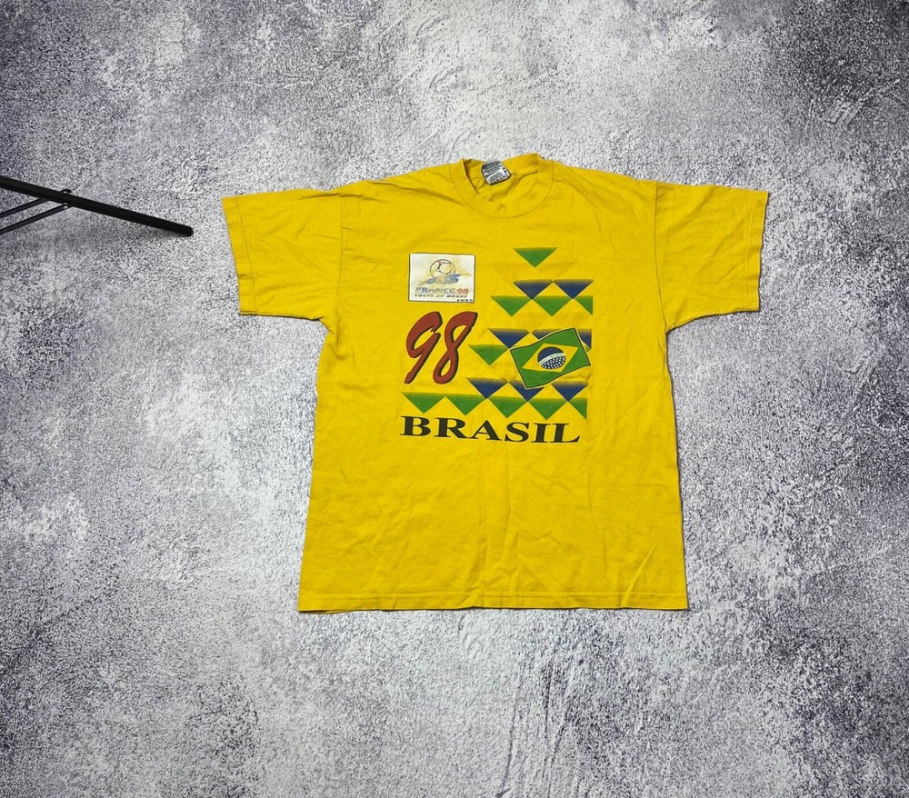 Mens t-shirt merch France 98 Coupe Ou Mande size L Brazil
