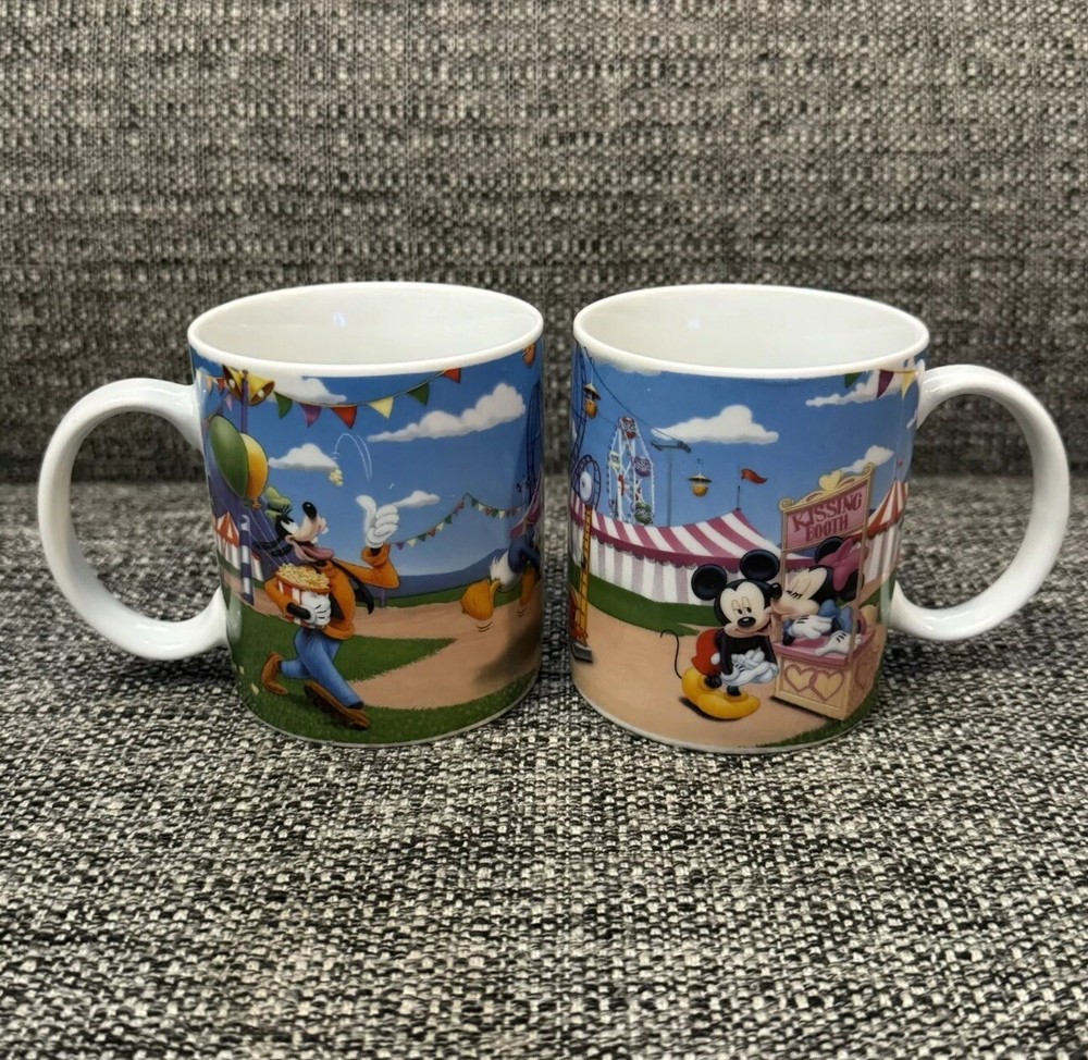 Disney Fair Character Coffee Mug 10oz Mickey Minnie Goofy Donald Cocoa Cup