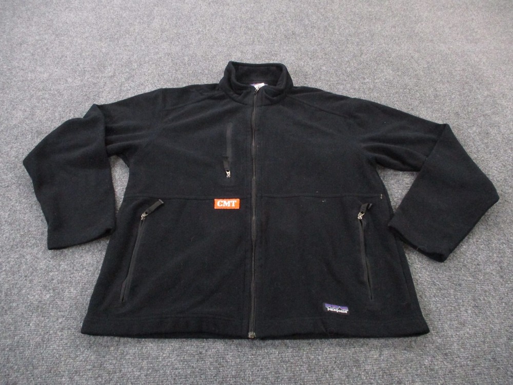 Patagonia Jacket Mens M Black Fleece Micro Synchilla Hiking Lightweight 11307