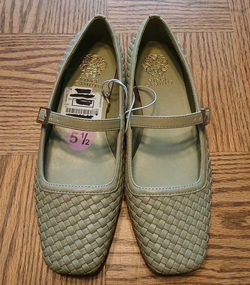 Vince Camuto Mary Jane Flats Light  Green New