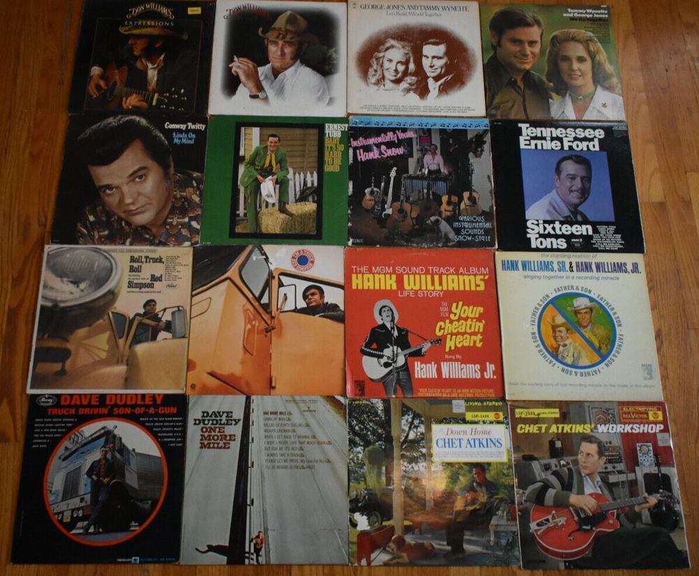 Vintage Classic Country LP Vinyl Lot Of 16 VG+-EX