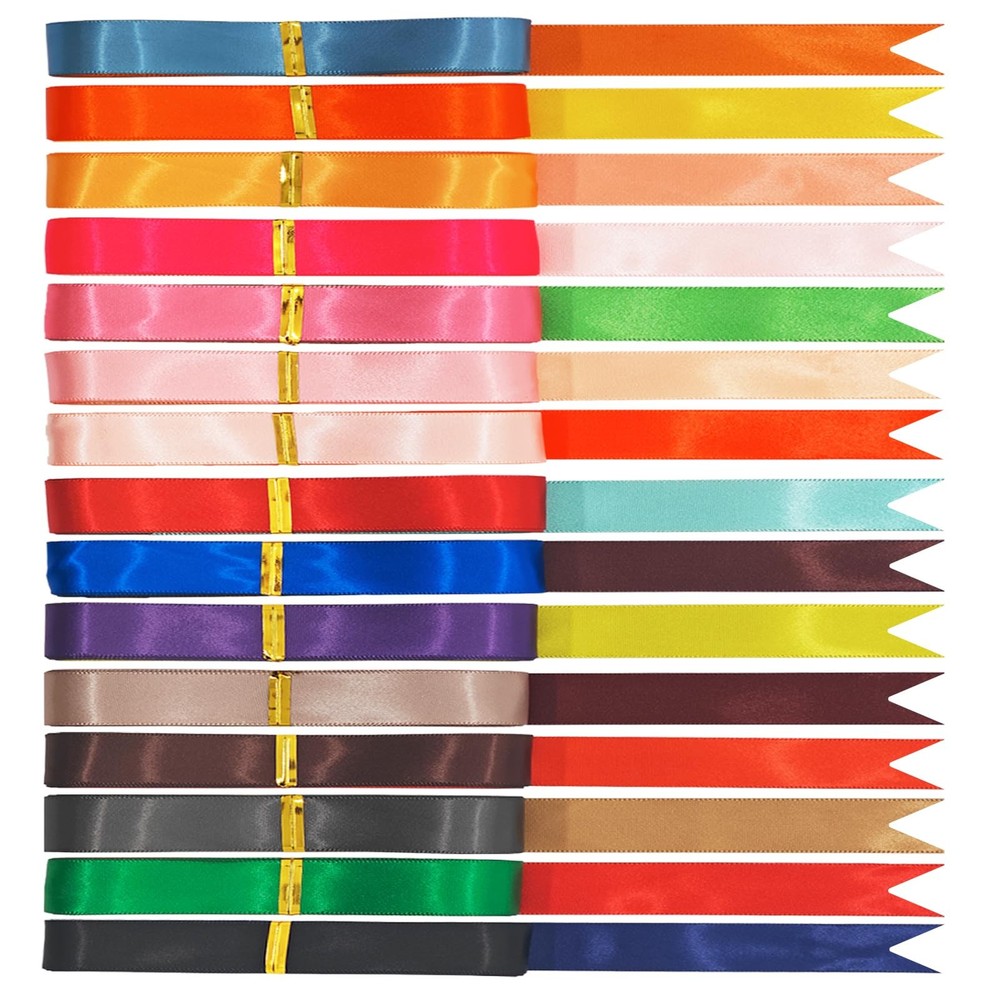 3/8 Ribbon, Double Faced Satin Ribbon, Two Tone Fabric Ribbon for Gift Wrappi...