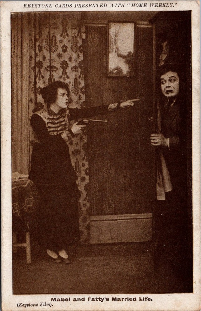 Mabel & Fatty's Married Life Keystone Film Movie Still Postcard c1914