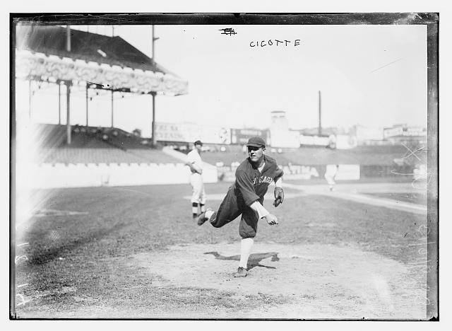 New York NY Polo Grounds Eddie Cicotte Chicago AL 1913 Baseball Pitcher