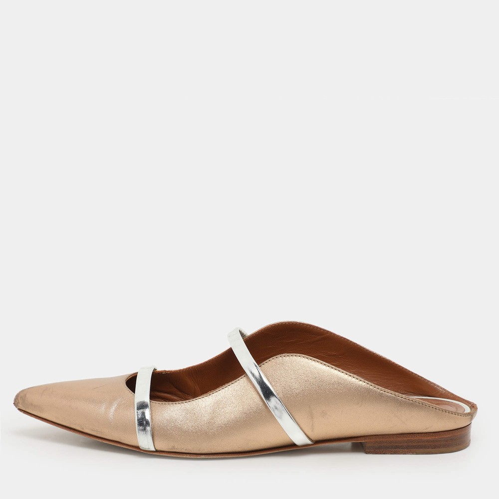 Malone Souliers Metallic Leather Maureen Flats Size 39