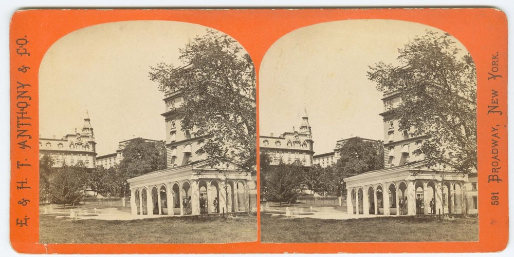 D1015~ NEW YORK – Saratoga Springs Congress c.1870s Stereoview - Anthony