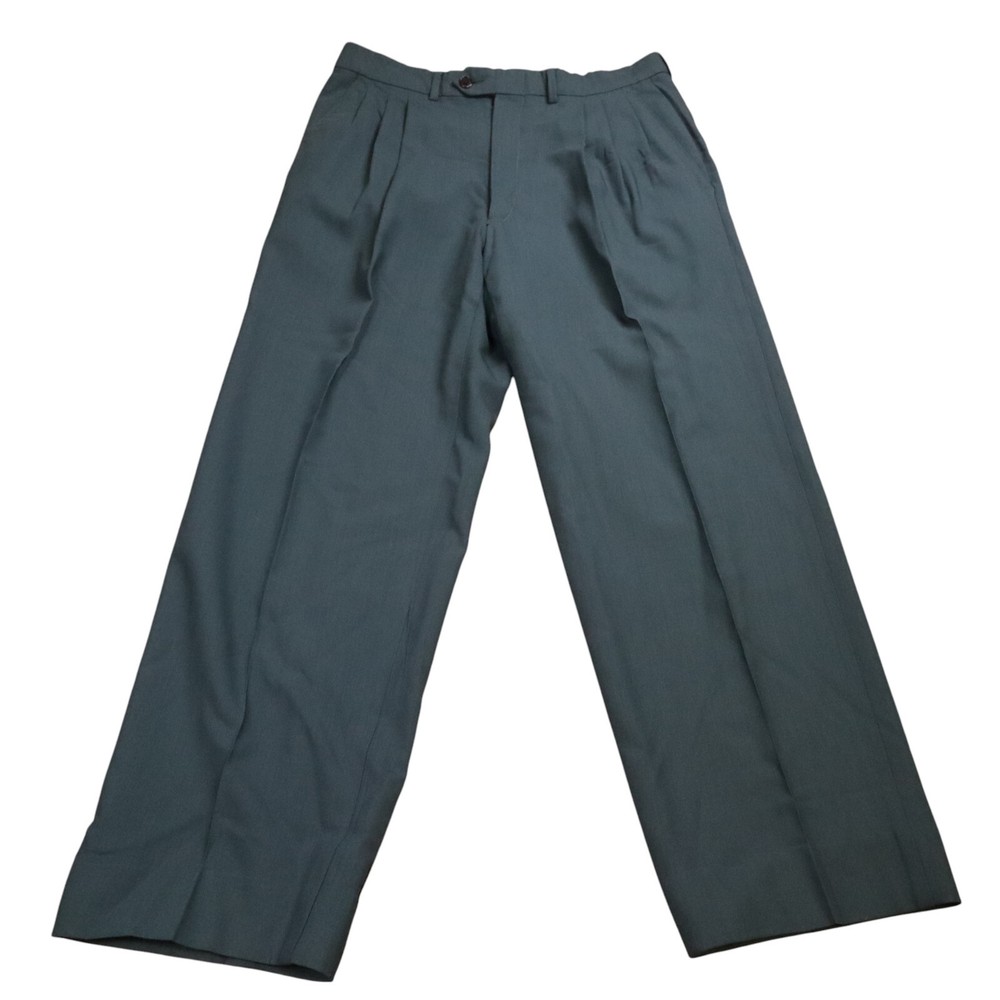 Vito Rufolo Wool Dress Pants Mens 34 Pleated REDA High Twist Casual Stretch