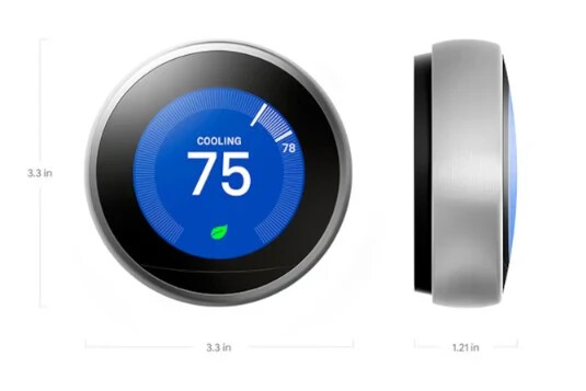 Google Nest Learning Thermostat Stainless Steel Pro Edition Works with Alexa