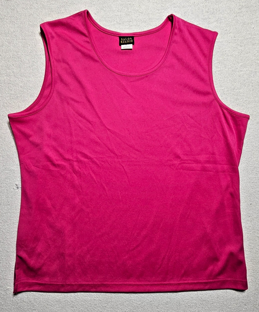 Tank Dressy Hot Pink Women's Large By Salon Studio