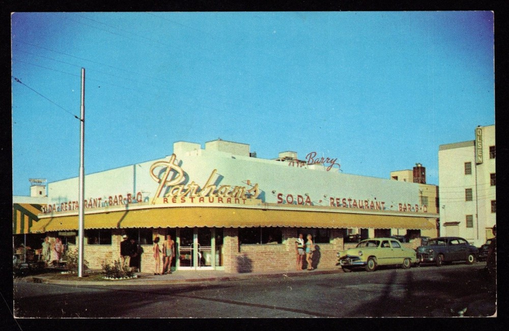 MIAMI BEACH FLORIDA Parham’s Restaurant POSTCARD