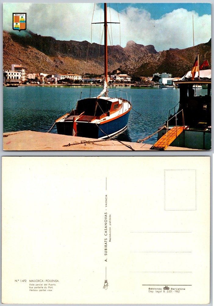 Continental Boat Harbor Pollensa Spain Postcard