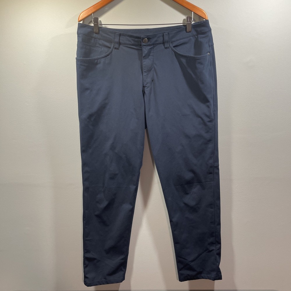 Lululemon ABC Classic Pants Mens 34x32 Navy Blue Fit 5 Pocket Warpstreme