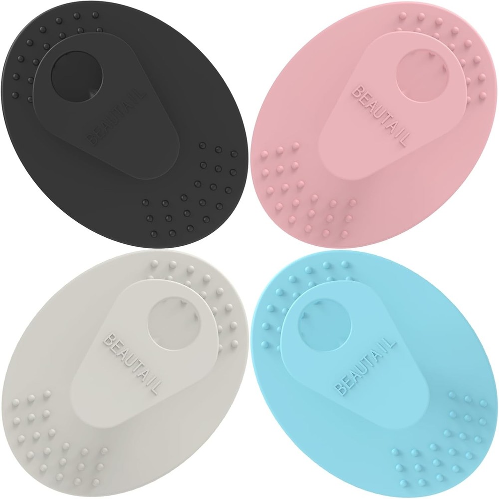 Face Scrubber 4 Pack, BEAUTAIL Silicone Manual Black+starlight+pink+blue