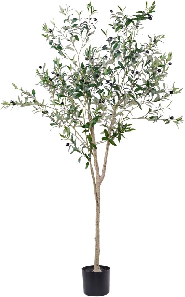 6FT Artificial Olive Tree in Pot - Realistic Faux Silk Plant for Home Decor