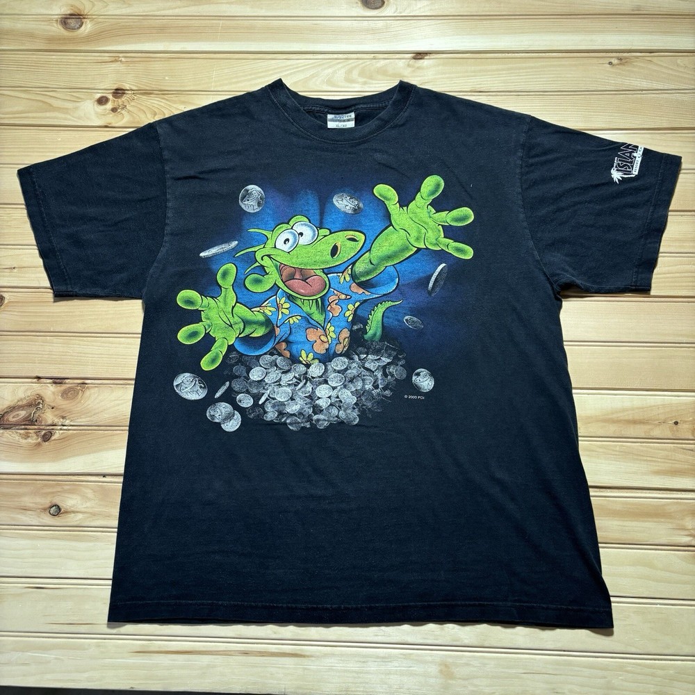 Vintage 90s Chip Ins Island Resort & Casino Michigan Gambling Gator Shirt - XL