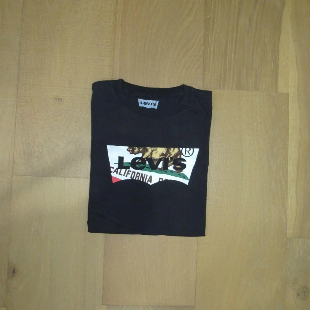 Men's Black Levi Short Sleeve T-Shirt, Size: Medium