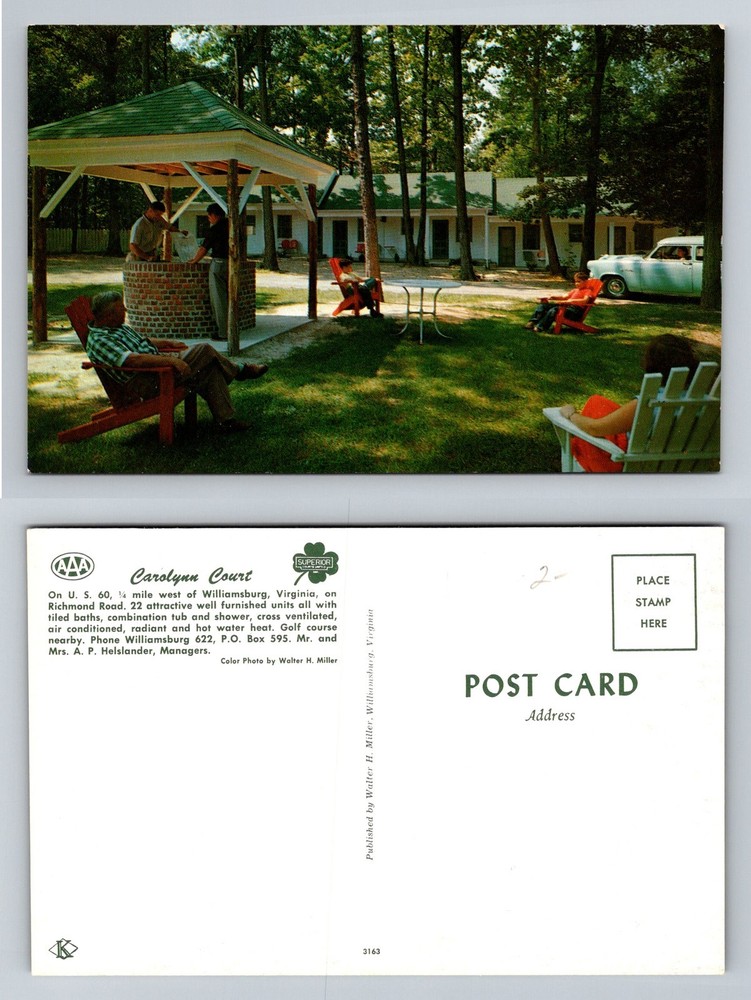 Williamsburg, VA-Virginia, Carolynn Court Motel Accommodations Vintage Postcard-image