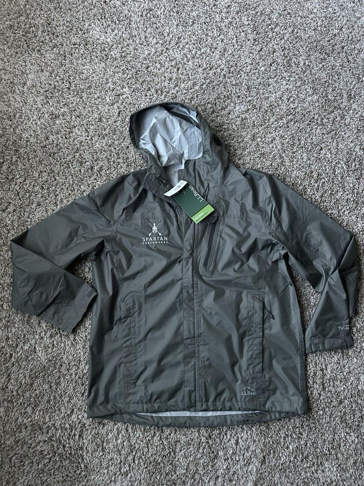 LL Bean Men’s Trail Model Rain Jacket Large Goretex Ripstop Waterproof Softshell