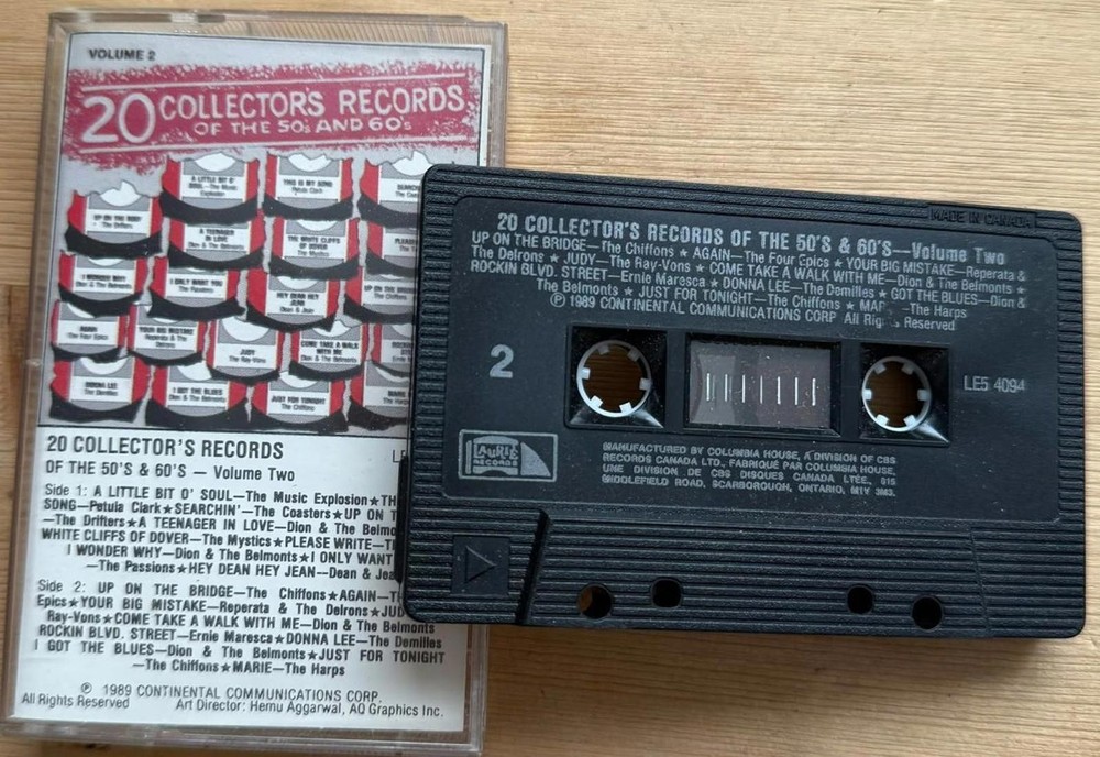 Various - 20 Collector's Records of the 50's & 60's Cassette Tape VG+ C24