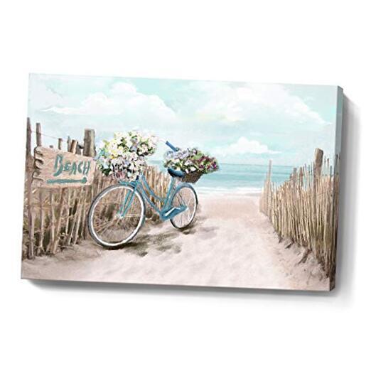 Ocean Wall Art for Bedroom Coastal Canvas Print 24X16inch Beach wall art