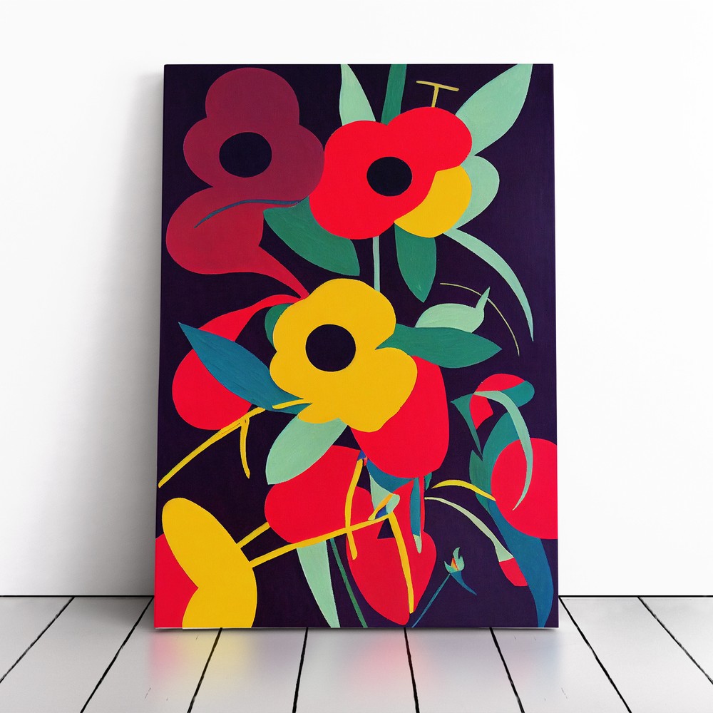 Rose Flower Pop Art Canvas Wall Art Print Framed Picture Home Decor Living Room