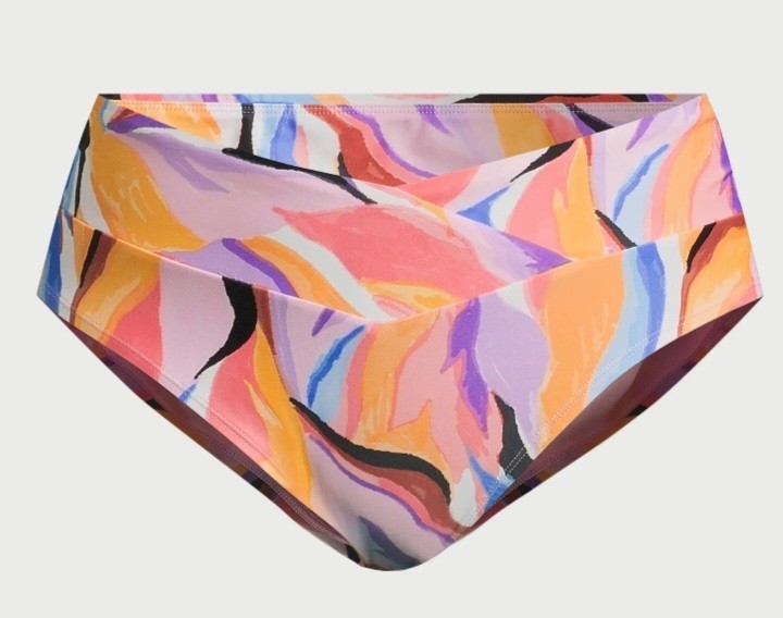 Time & Tru Womens Midrise Painter Swim Bottoms 3X 24-26W