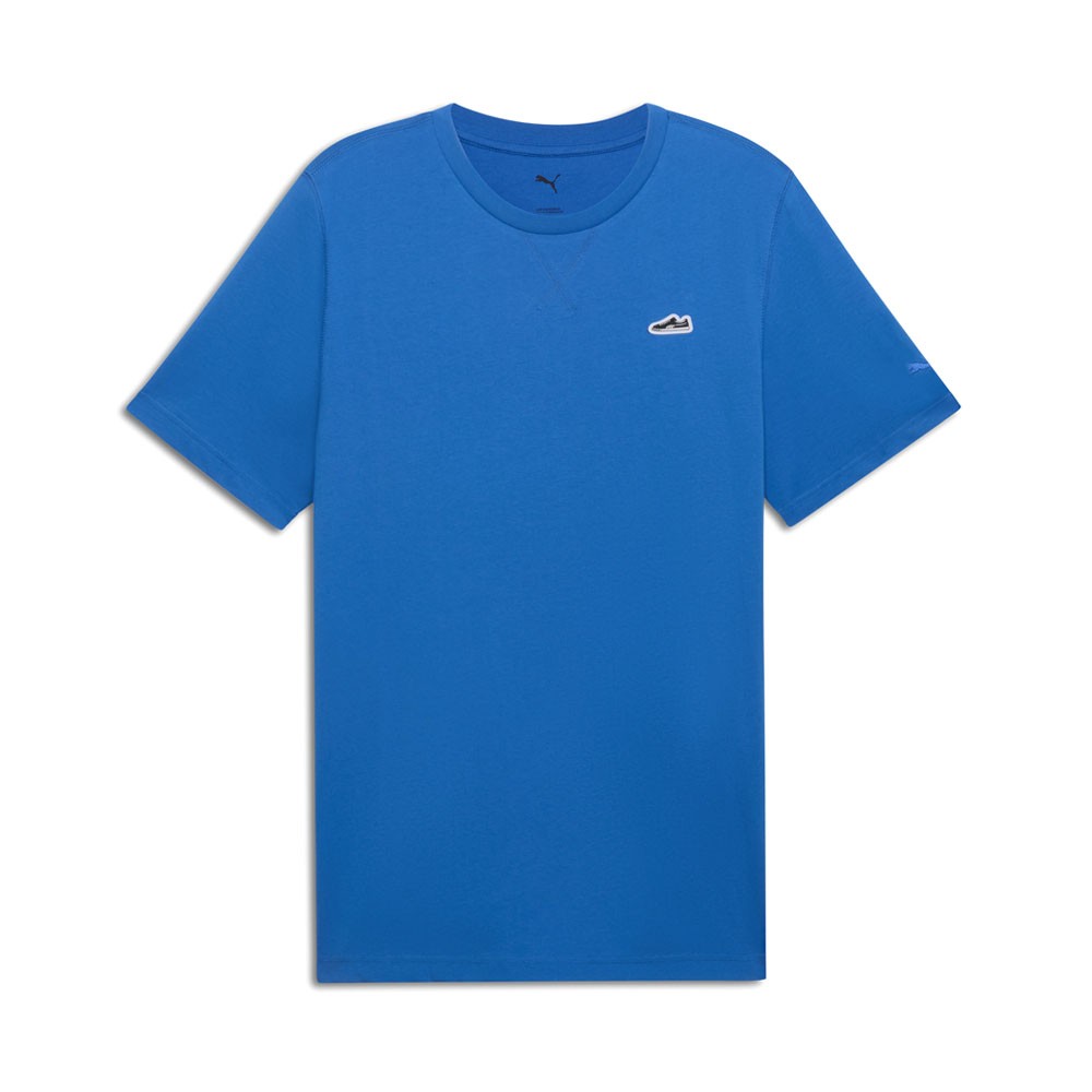 PUMA Wardrobe Essentials Suede Crew Neck Short Sleeve T-Shirt Mens Blue Casual T