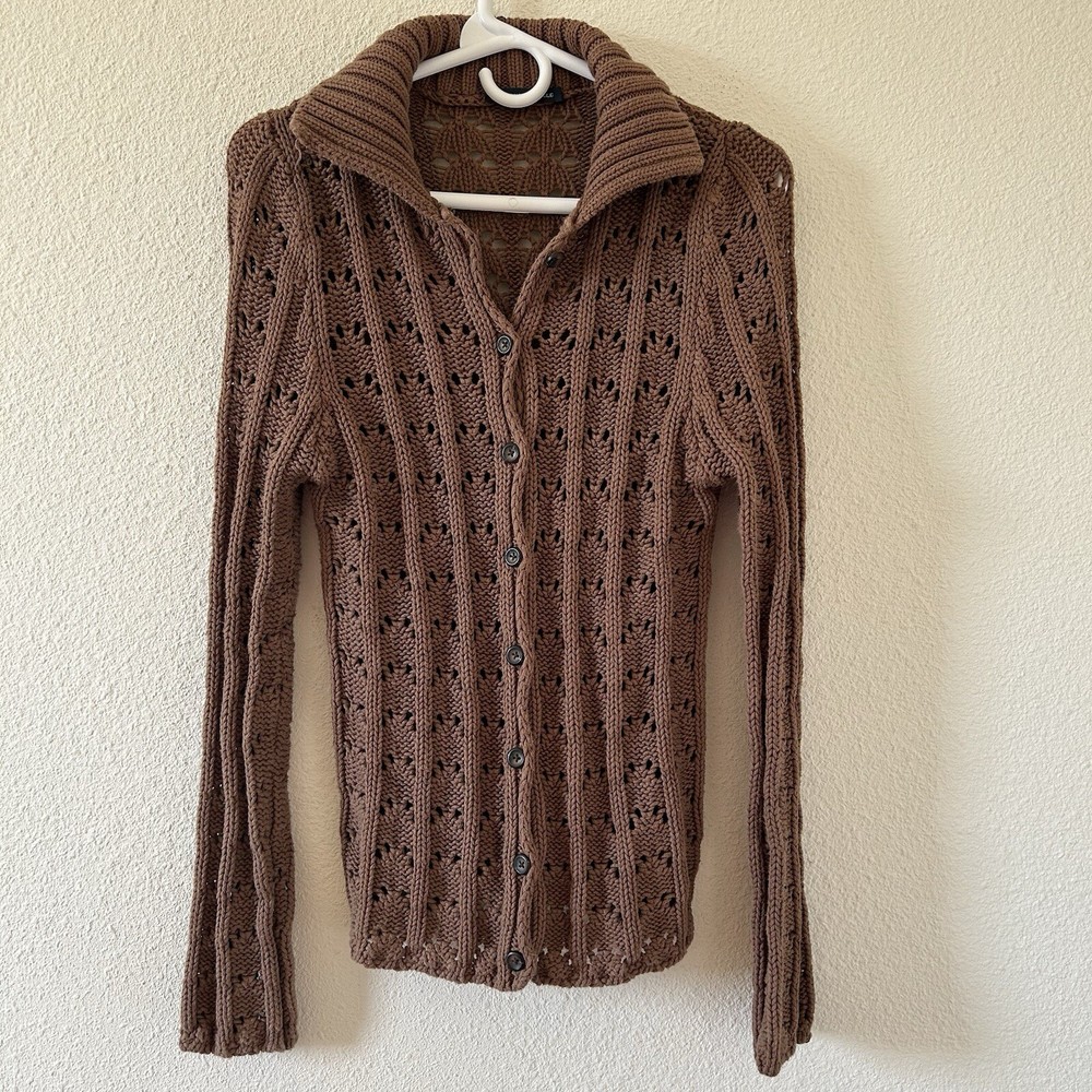 Brandy Melville Women’s Crochet Knit Button Front Sweater Fits Small Coquette