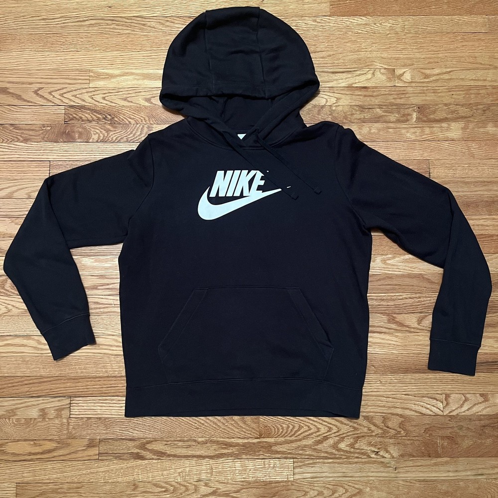 Nike Hoodie Womens S Black Pullover Long Sleeve Pocket Logo