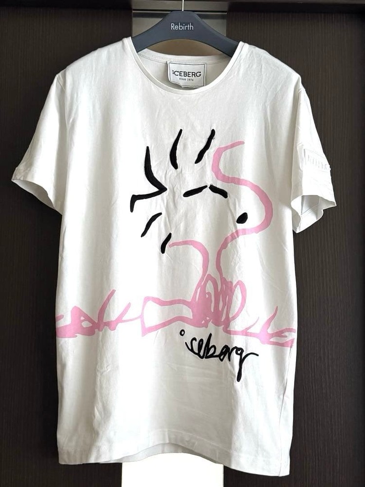 ICEBERG Men's Short Sleeve T-Shirt White Size L