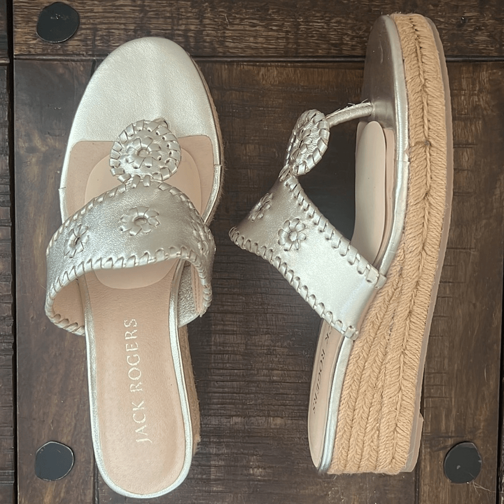 Jack Rogers Espadrille Slide Wedge Sandals Size Womens 8.5