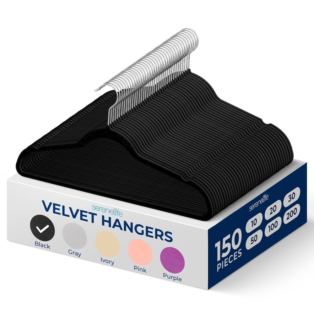 Non-Slip Velvet Hangers Mega Pack - 150 Clothes Hangers for Wardrobe