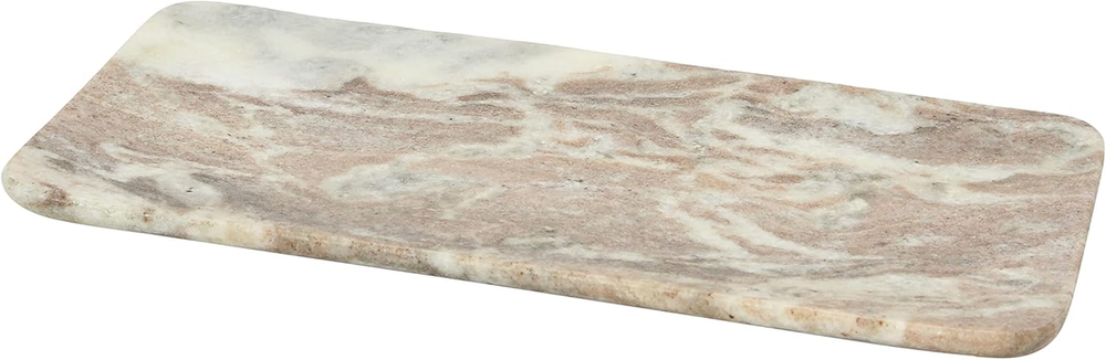 Marble Food Serving Tray, Beige and White