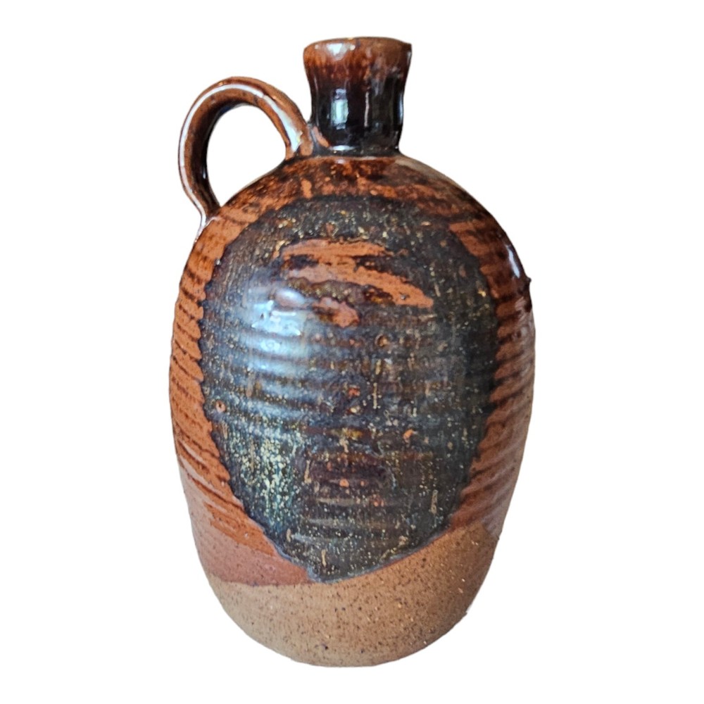 North Carolina Jug Pottery NC Vintage Primitive Rustic Folk Art Neck 7.5