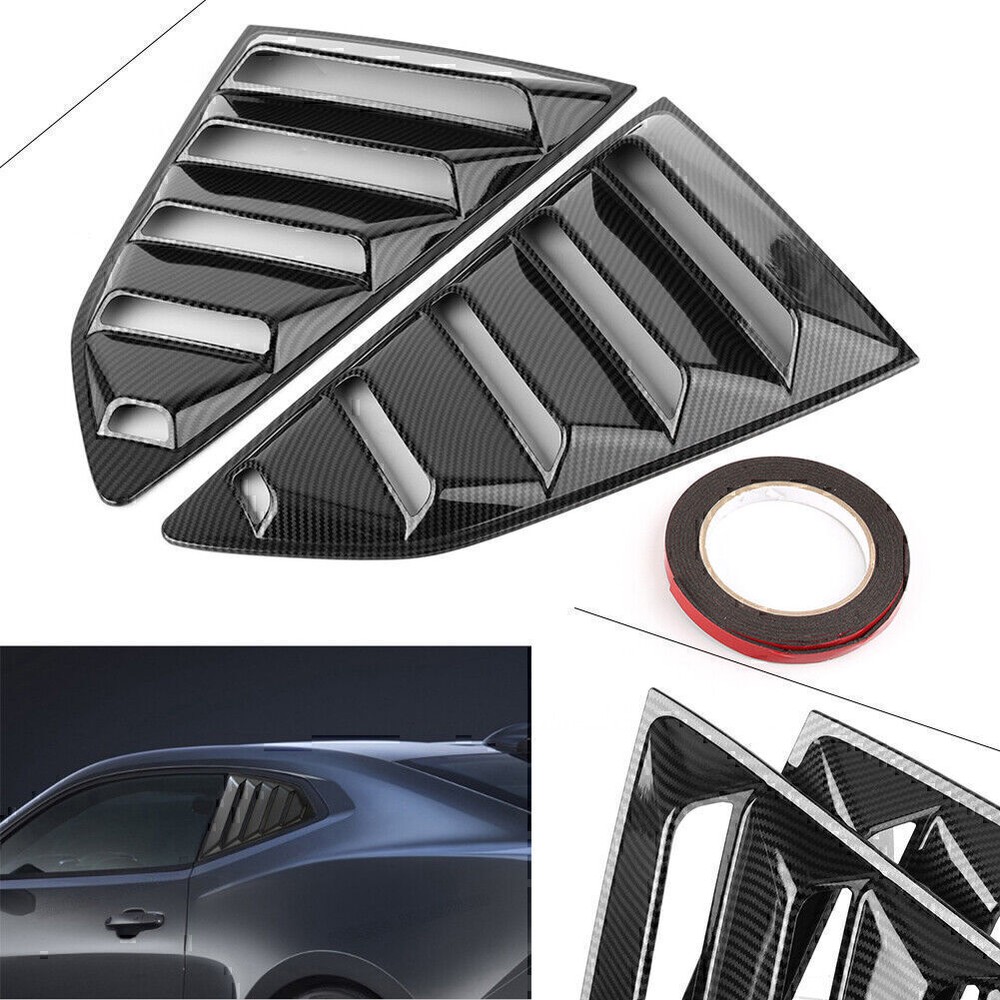 Carbon Fiber Side Vent Window Scoop Louver Trim Cover For Chevy Camaro 2016-2018
