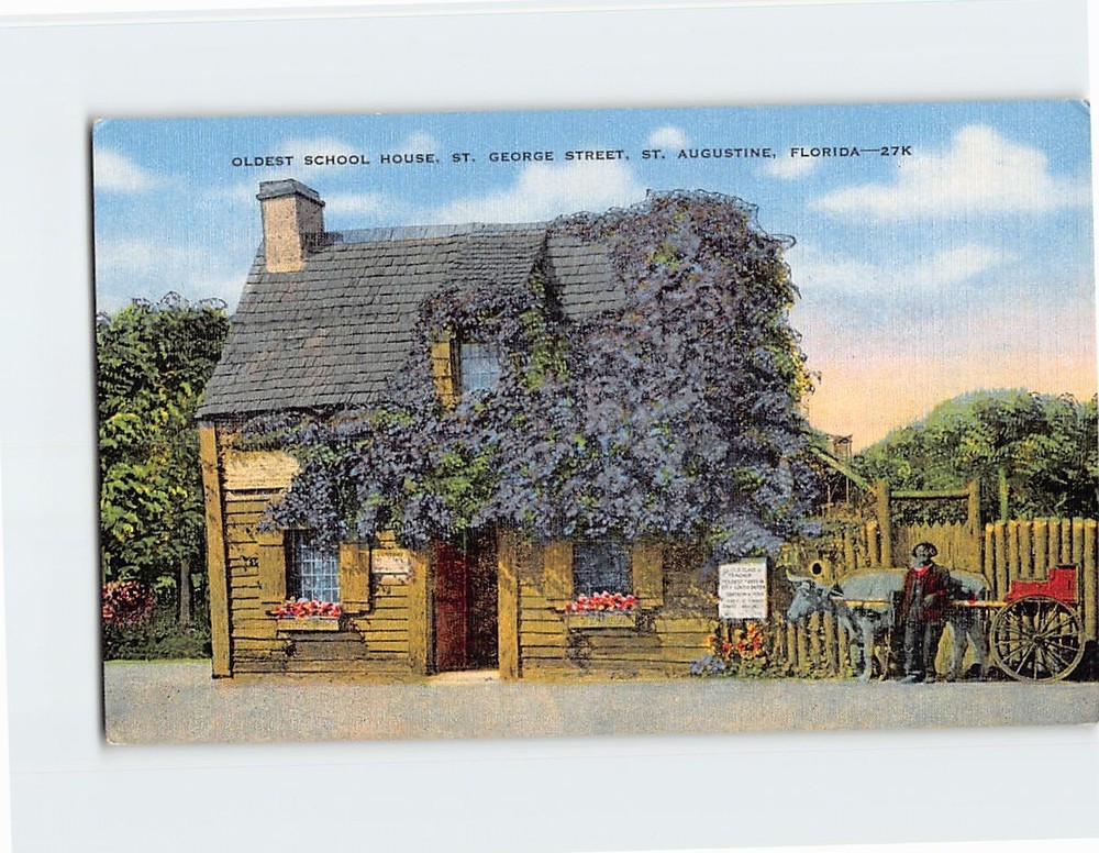 Postcard Oldest School House Saint George Street St. Augustine Florida USA