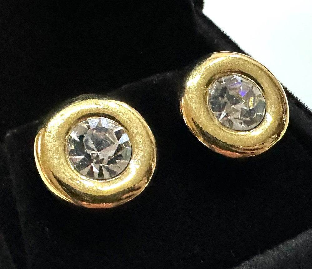 Signed KENNETH JAY LANE Vtg Costume Gold Tone Pierced Earrings Jewelry Lot I