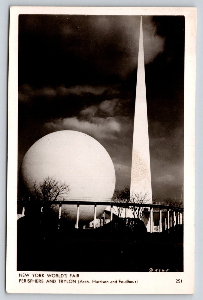 RPPC~New York World's Fair~Perisphere~Trylon~Theme Center~Bridge~1939 Postcard