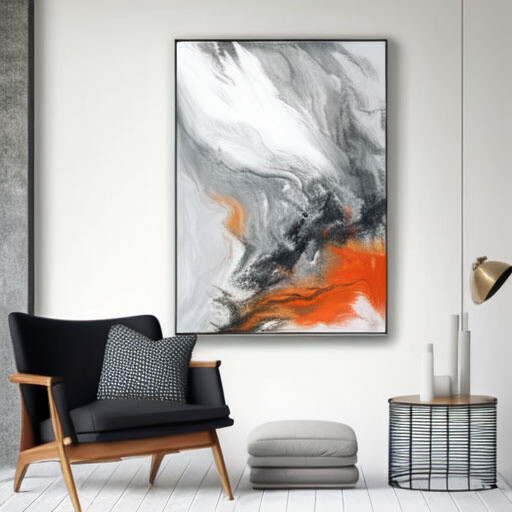 Handmade Large Grey Abstract Oil Painting Graffiti black Painting home Room