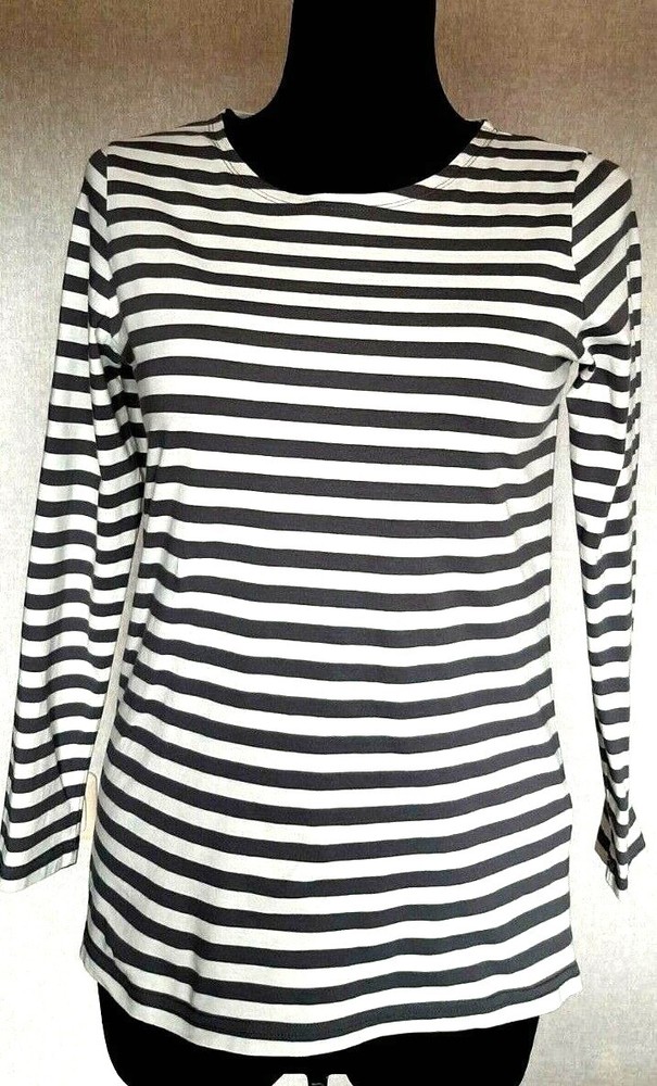 Gudrun Sjoden striped t- shirt long sleeves top women's S organic Cotton blouse3