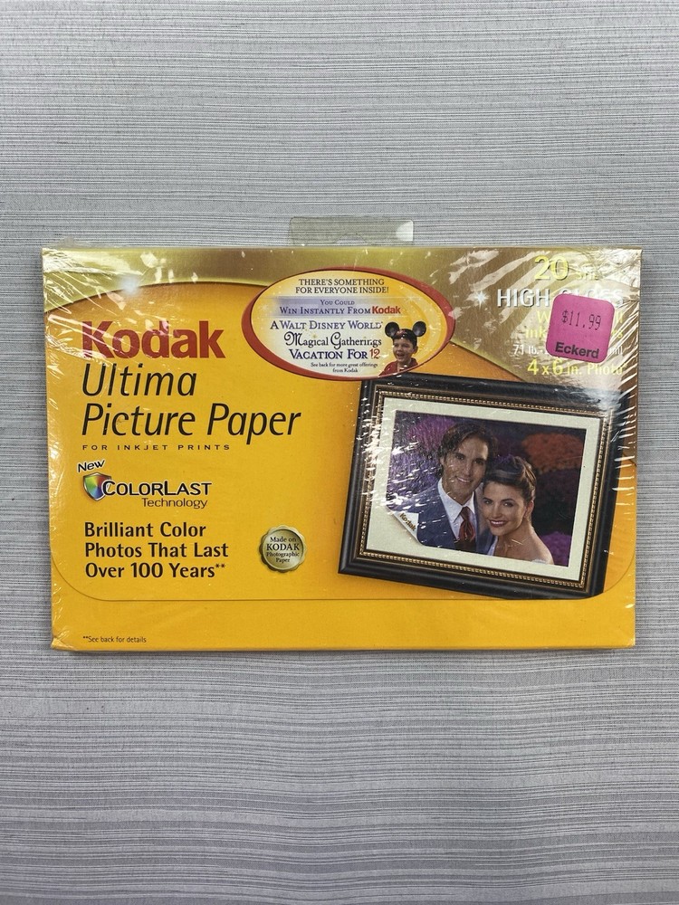 KODAK ULTIMA PHOTO PICTURE PAPER 60 Sheets High Gloss 4 x 6 NEW